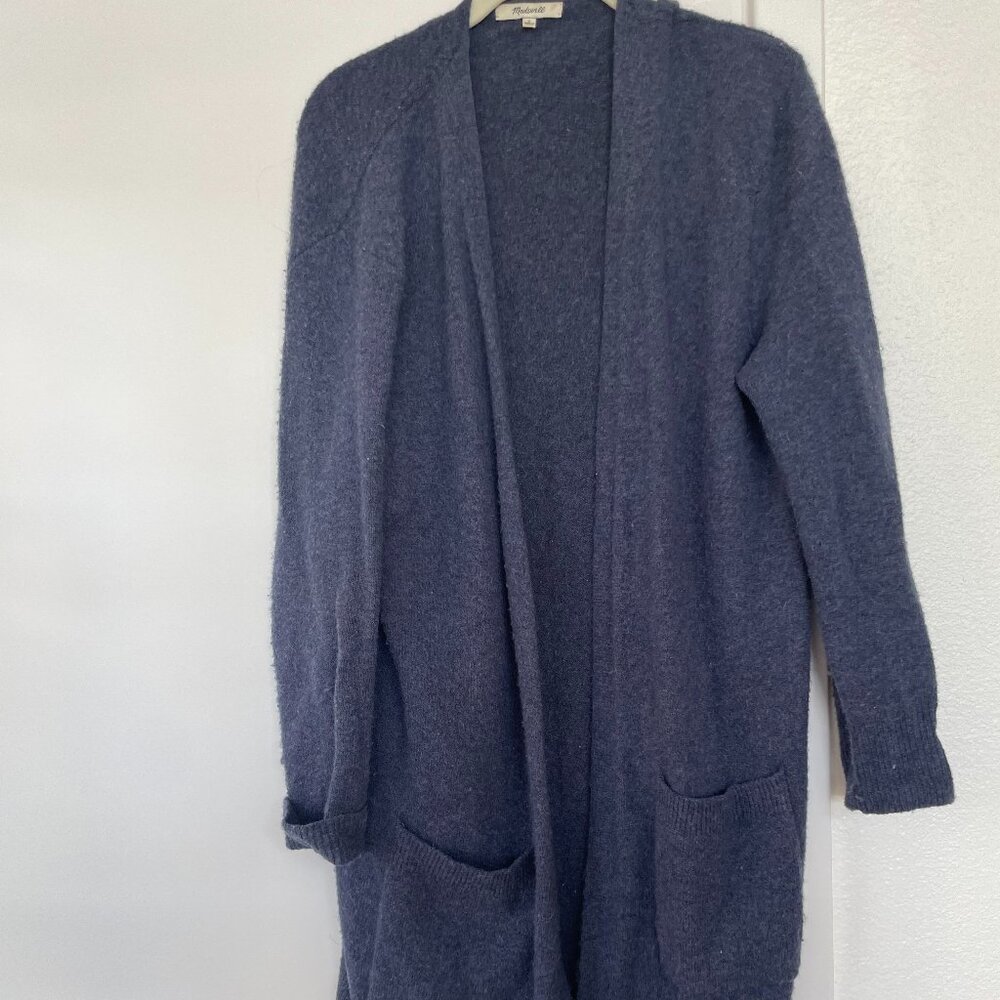 Madewell Open Front Long Navy Cardigan, Long Sleeve, ‎ Size Small, STYLE G9611